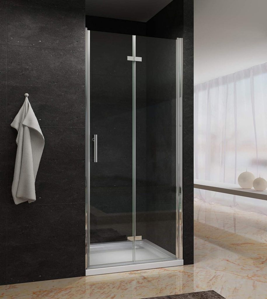 AQUABATOS Nischentür Dusche 70 x 195 cm faltbar Duschtür in Nische 6 mm Klarglas mit Nanobeschichtung Duschwand Duschkabine Glaswand
