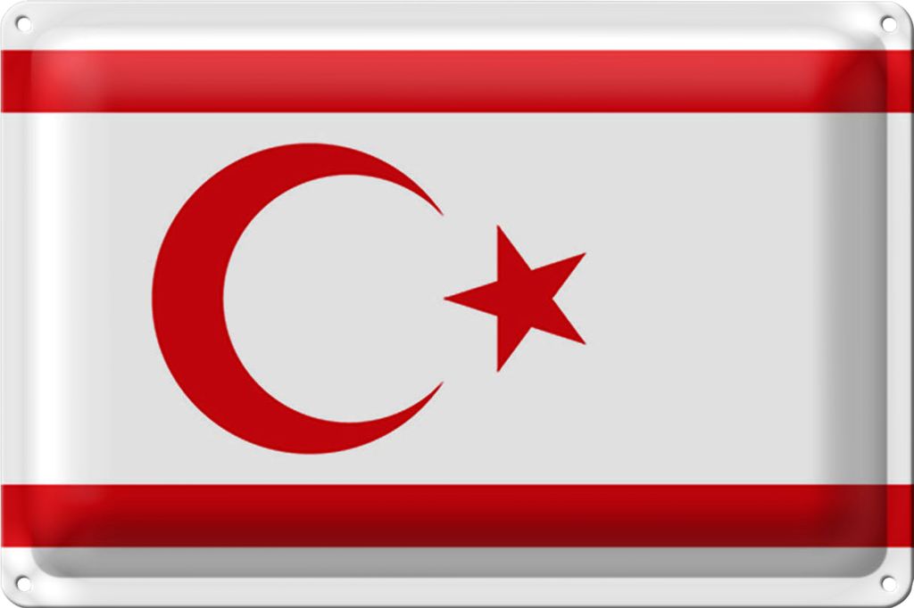 Blechschild Flagge Nordzypern 30x20cm Flag Northern Cyprus