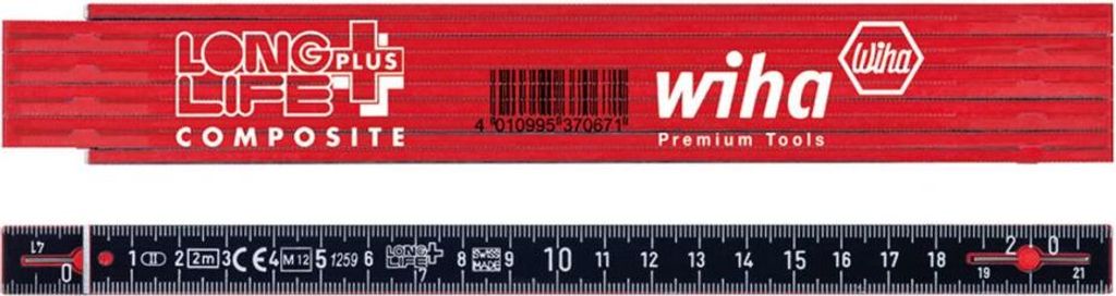 Wiha Gliedermaßstab Longlife Plus Composite 2 m metrisch Produktbild 