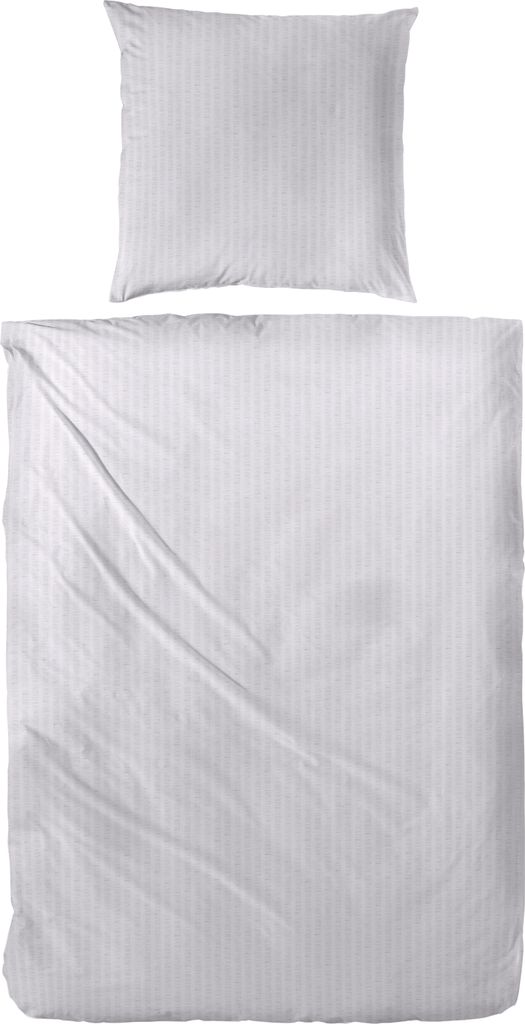 Primera Soft-Seersucker Bettwäsche 135x200 uni einfarbig silber grau 213050-08