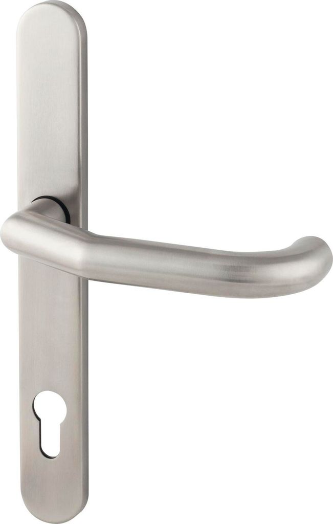 BKS Drückerlochteil gekröpft, mit Langschild PZ 92 mm, für außen,Edelstahl