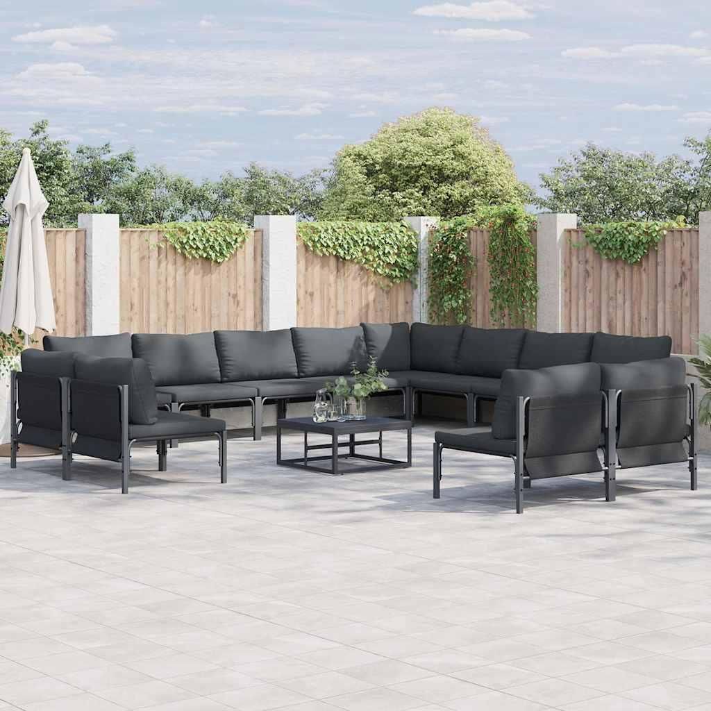 Möbel Garten-Sofa-Set 13 pcs Anthrazit Stahl - Gartenmöbelgarnituren 3379031