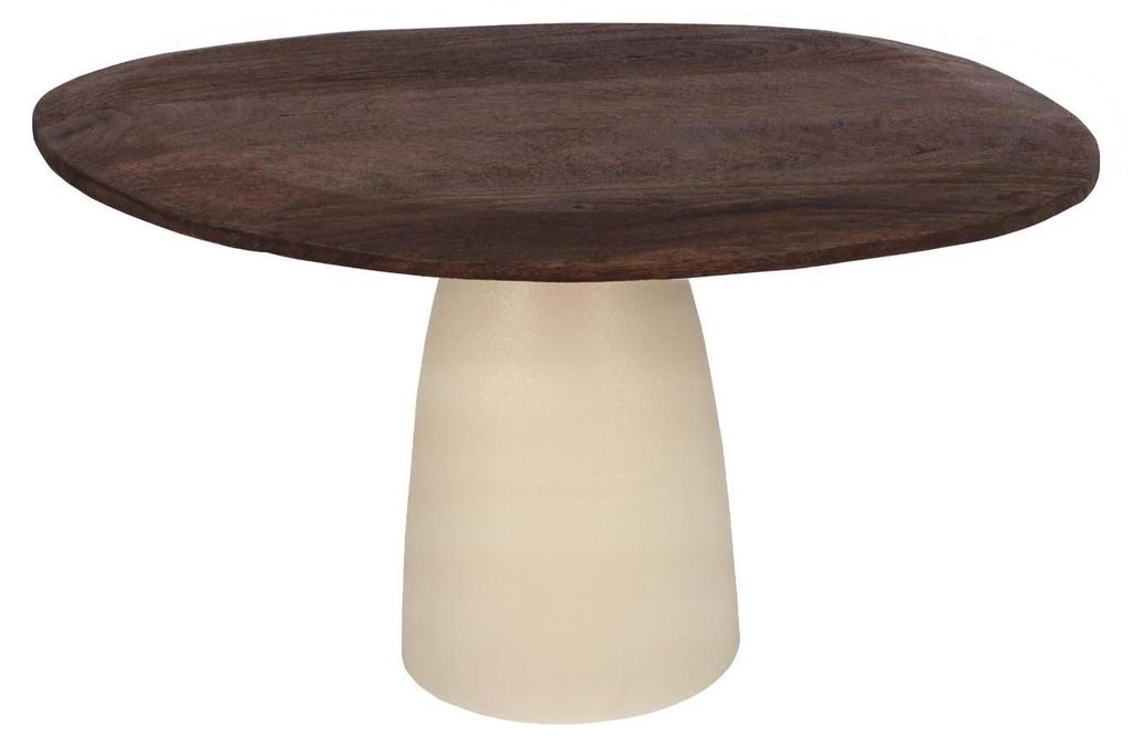 Tisch Brix 140 x 120 x 76 Mangoholz Stahl Natur Beige Produktbild 