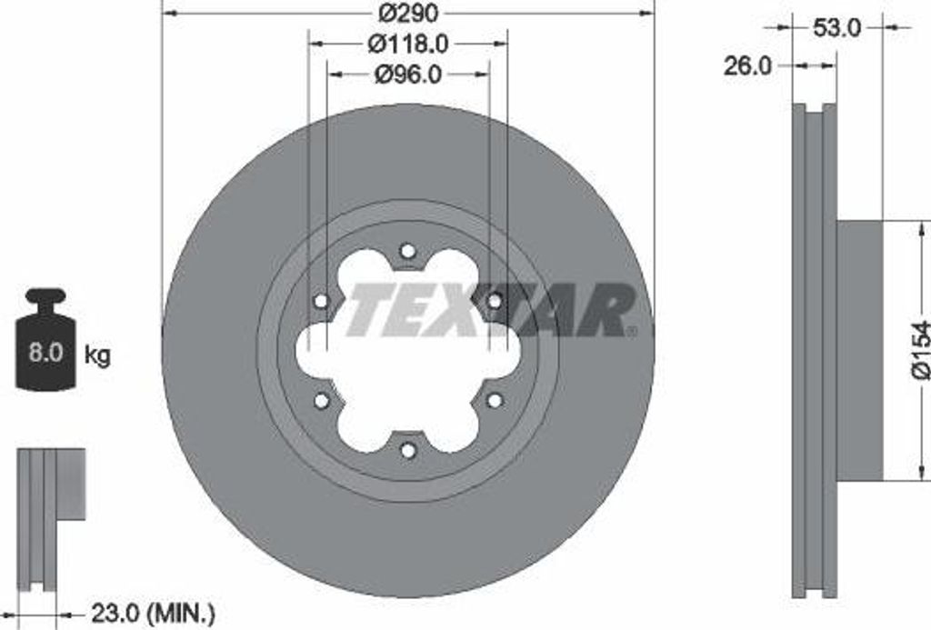 TEXTAR 93240600 Bremsscheibe OE 402069X403 kompatibel mit Cabstar, NT400