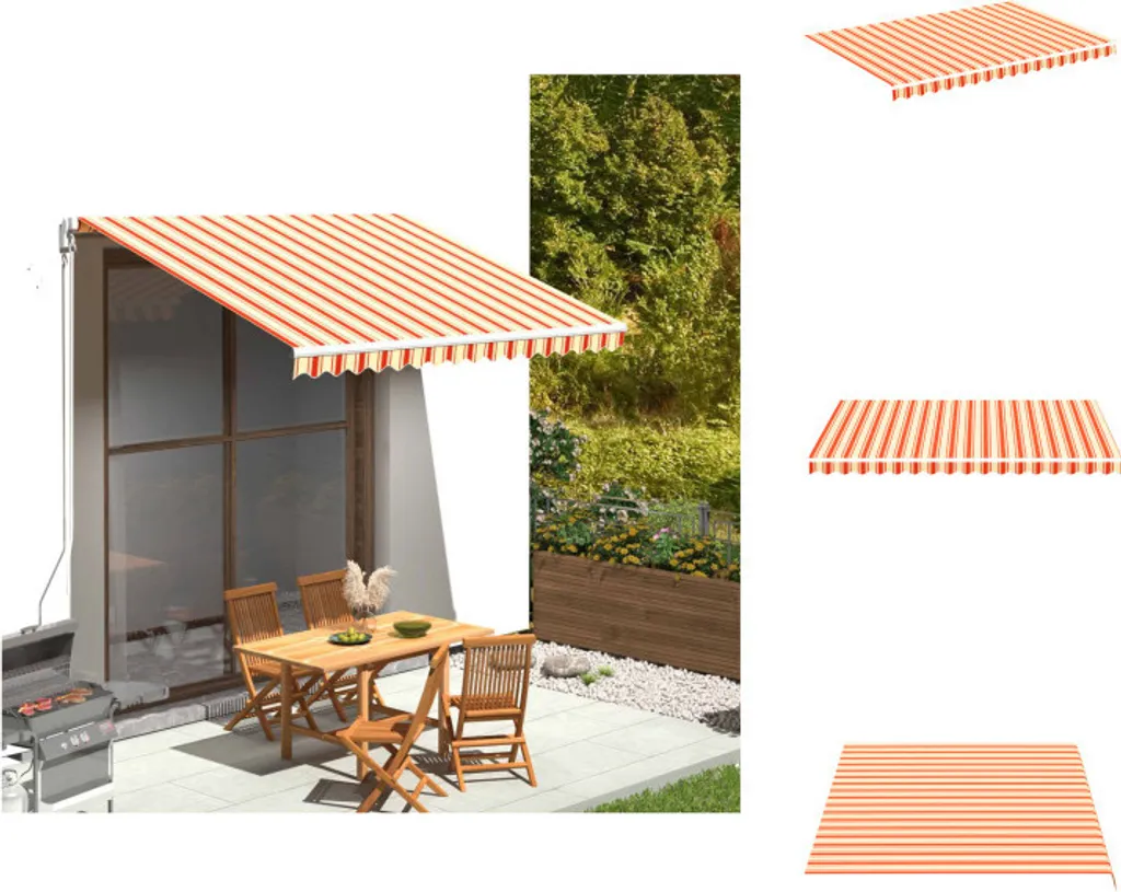 VidaXL Telo da Sole Giallo Arancio 3,5x2,5m | Tessuto Ricambio per Tende