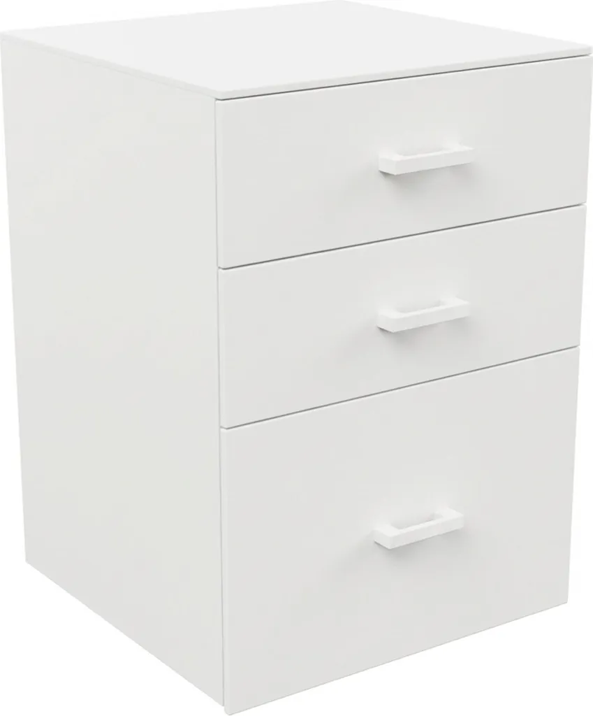 Mobiletto Ufficio Lyra con Ruote | Cassettiera Stampante Design Bianco