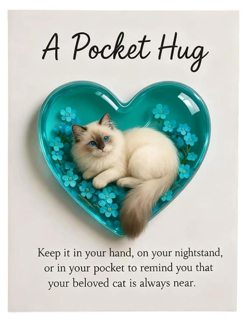 Erinnerungsgeschenk für Katzenbesitzer mit inspirierender Karte – ein emotionales Geschenk zur Unterstützung und Liebe. Herzförmiges Erinnerun...