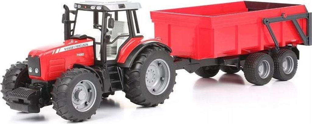 bruder Massey Ferguson 7480 Traktor mit Wannenkippanhänger Produktbild 