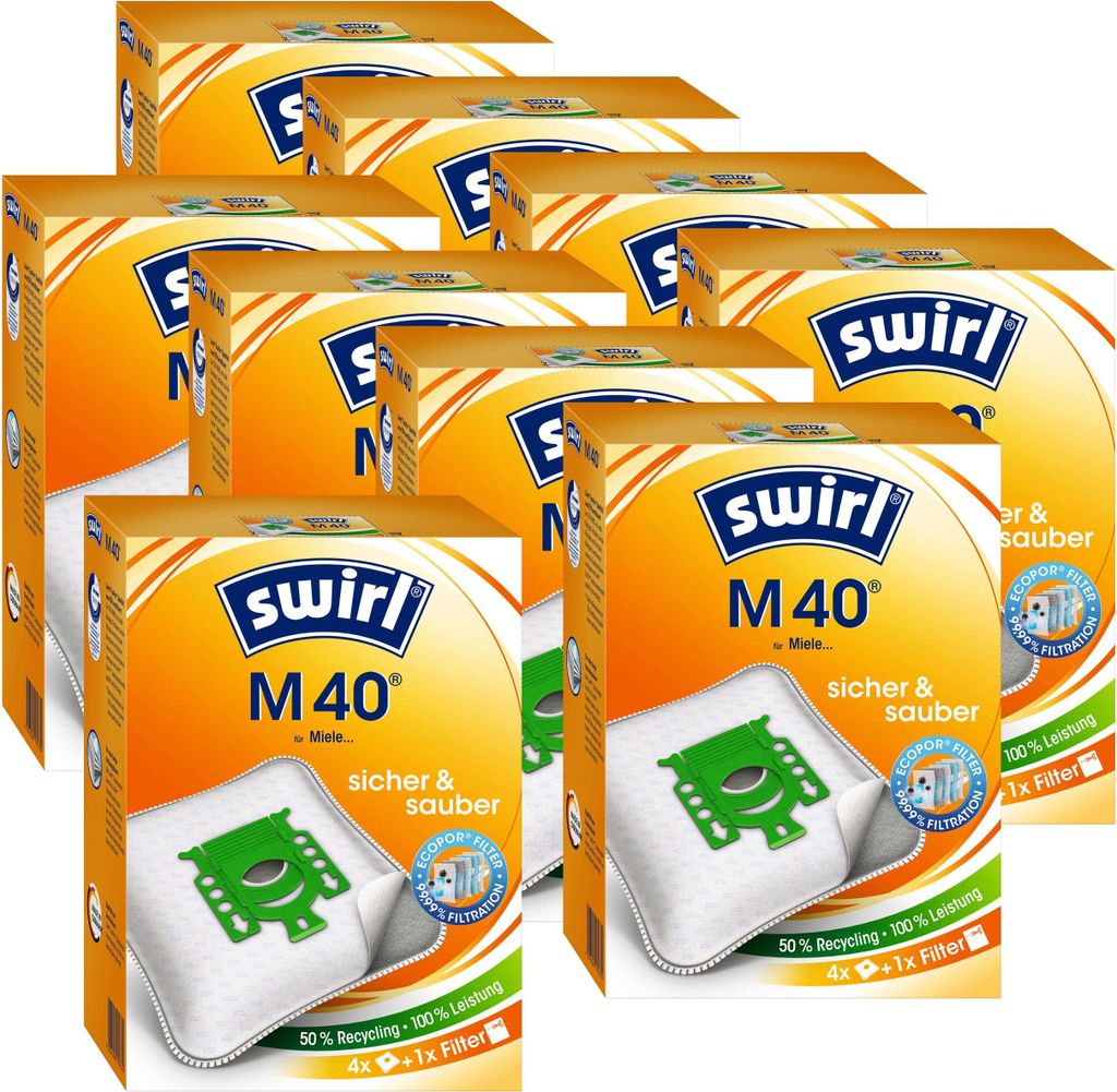 9 x Swirl M 40 MP Plus AirSpace Staubsaugerbeutel Produktbild 