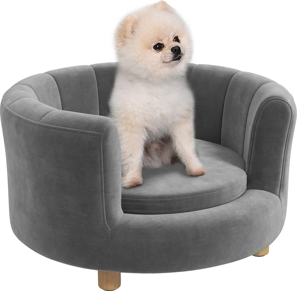 Divano per Cani Piccola Taglia PawHut Lavabile Grigio con Piedini