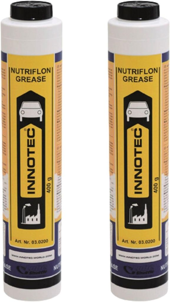 2 Stück INNOTEC Nutriflon Grease Fettkartusche 400 g – lebensmitteltaugliches Schmierfett, NSF-H1 registriert, nicht toxisch, wasserbeständig
