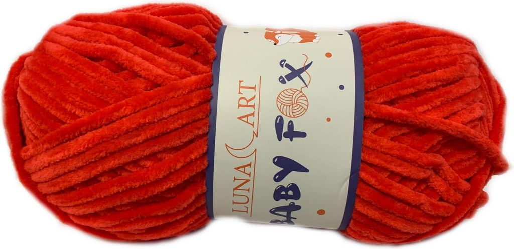 Włóczka Luna Art Baby Fox 100-08 / czerwień Zdjęcie produktu 