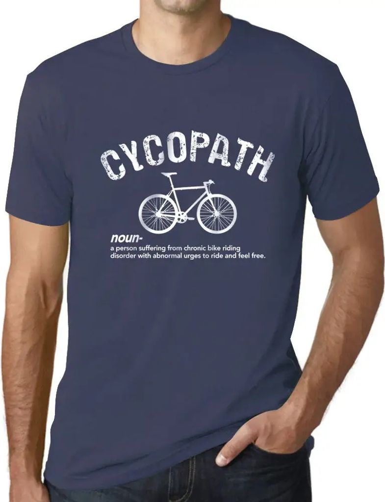 Herren Grafik T-Shirt Cycopath Radfahren Thema – Cycopath Cycling Theme – Öko-Verantwortlich Vintage Jahrgang Kurzarm Lustige Druck Geburtstag