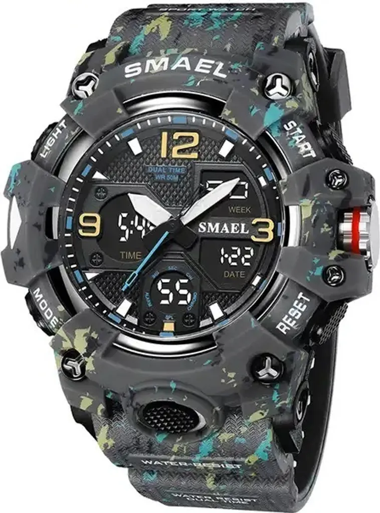 Montre SMAEL Emett Grise pour Randonnée et Fitness, Cadran Luminescent