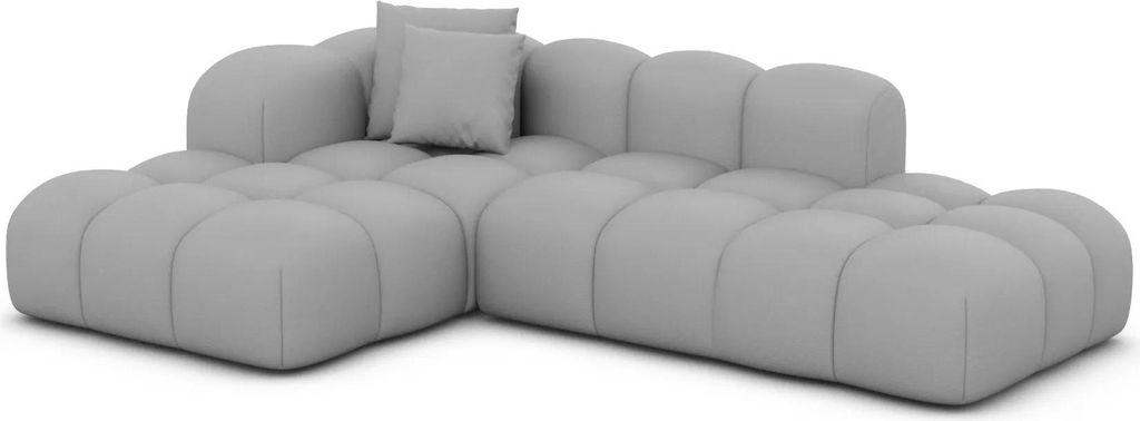 Kunstleder L-Form Lounge Sofa Valora Hellgrau Links