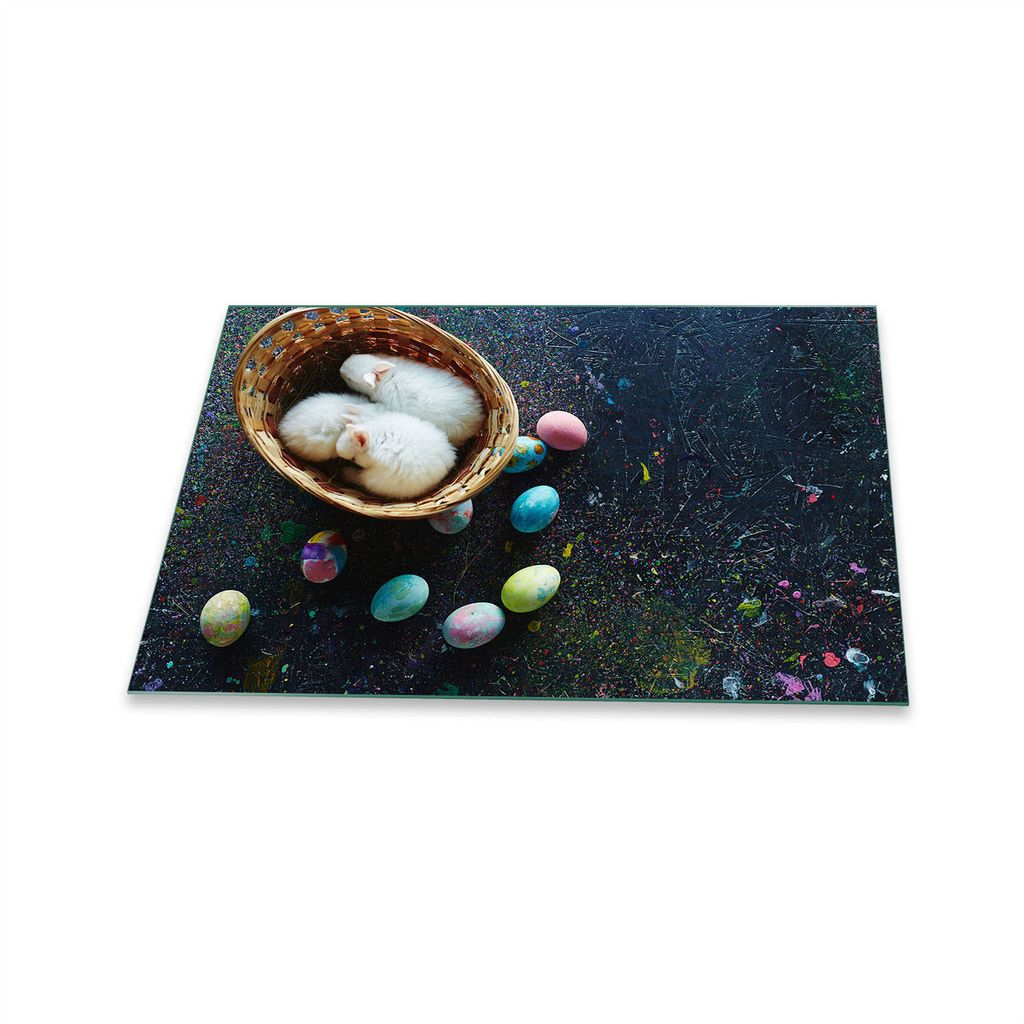 Herdabdeckplatte Glaskeramik 1 Teilig 80x52 Ostern Bunt Abdeckung Glas Spritzschutz
