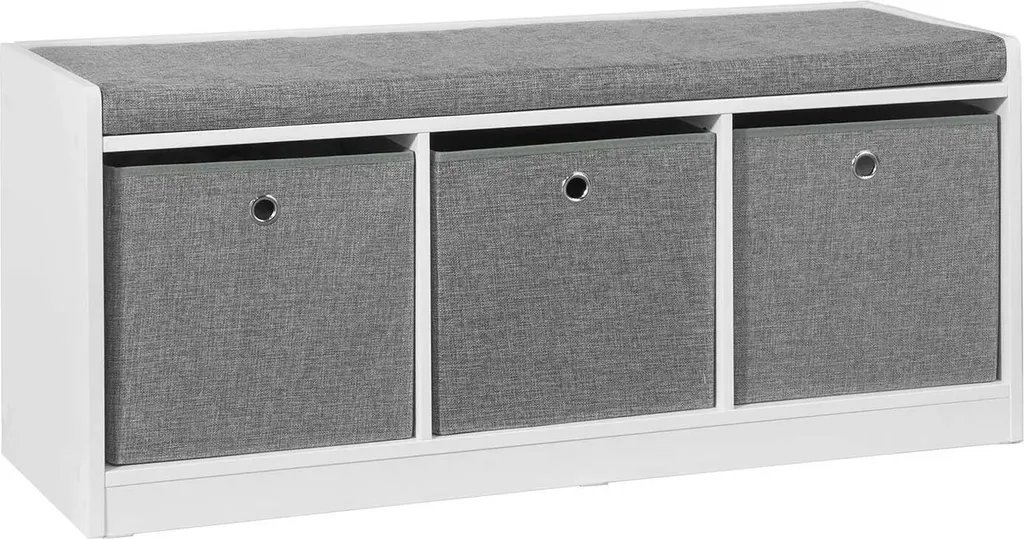Meuble à Chaussures Banc de Couloir avec Assise et 3 Bacs de Rangement
