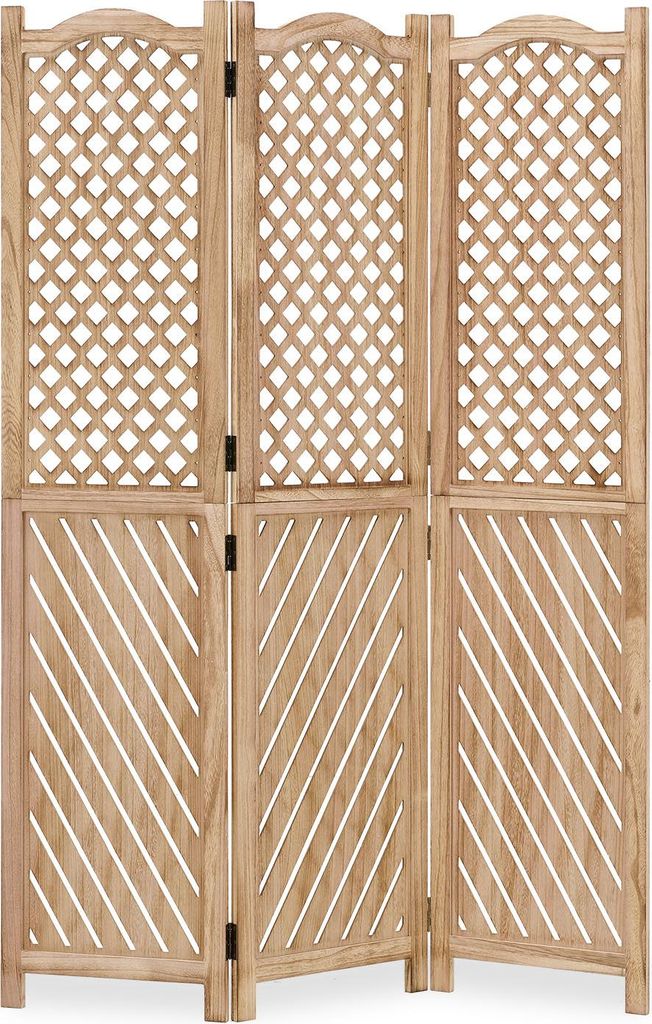 Paravent Séparateur de Pièce 3 Parties Cloison en Bois Image du produit 