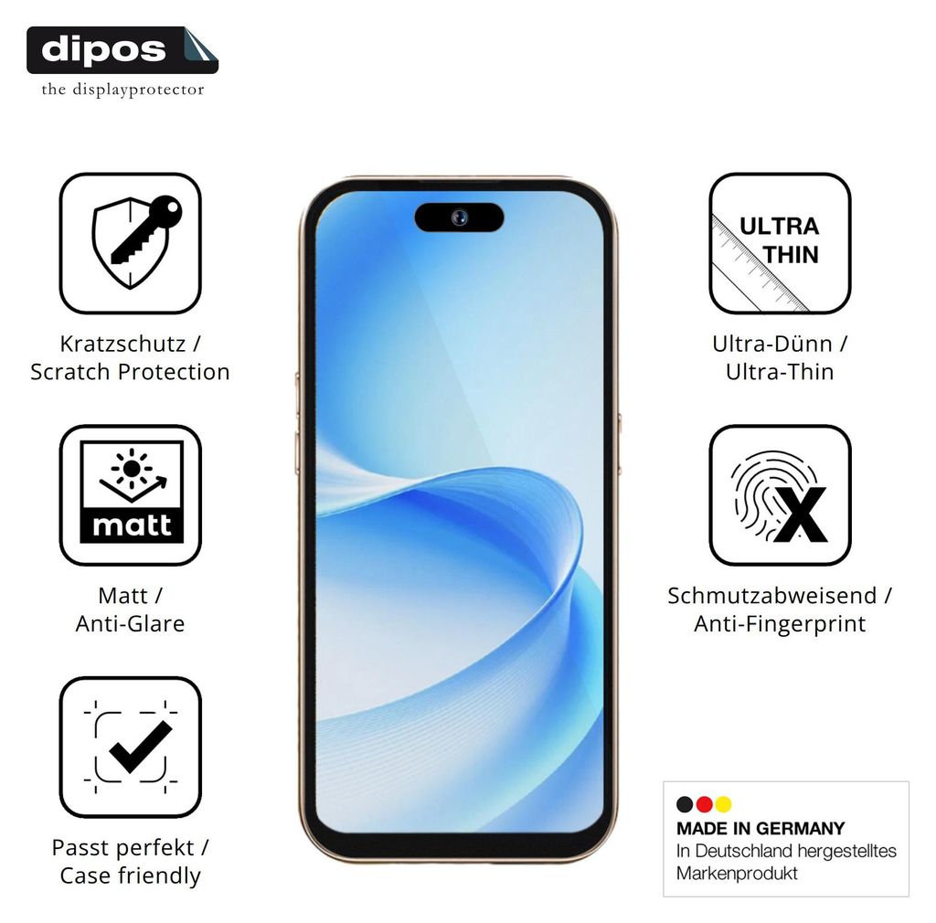 4x Schutzfolie für MTGud 16 Pro matt Displayschutzfolie Folie Display Schutz dipos