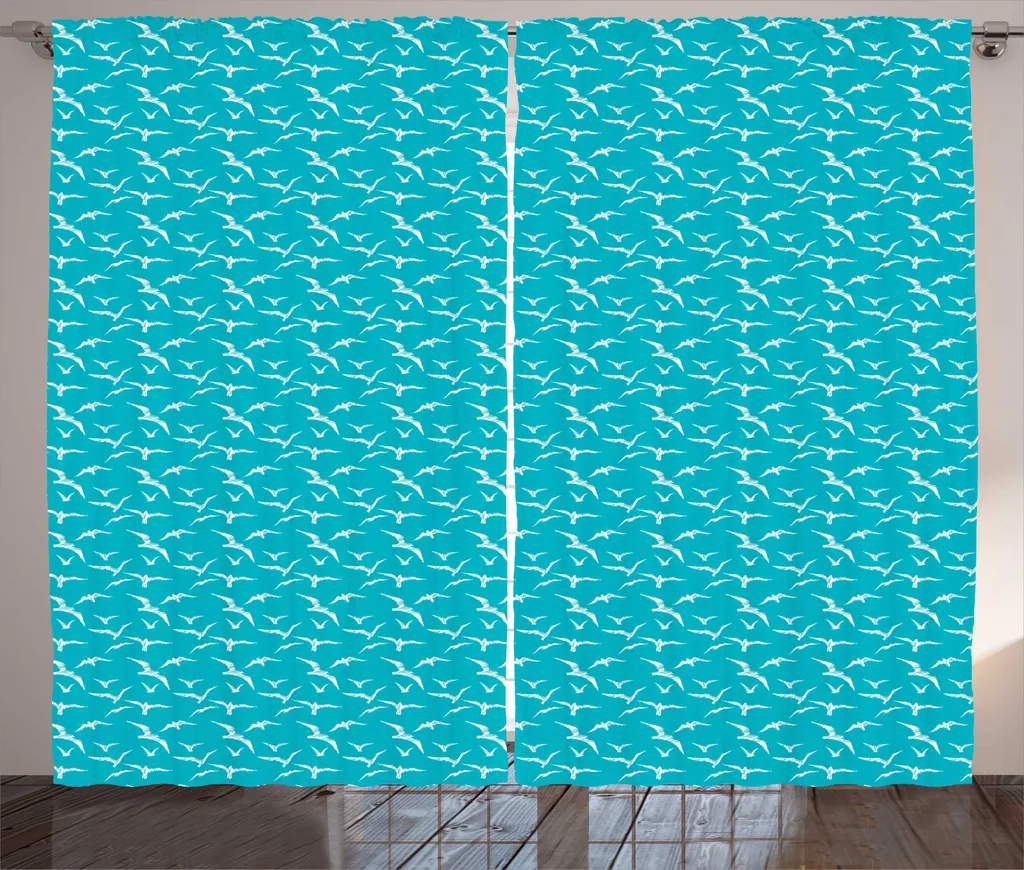 Grand rideau de décoration marine pour salon avec crochets 280x225 cm
