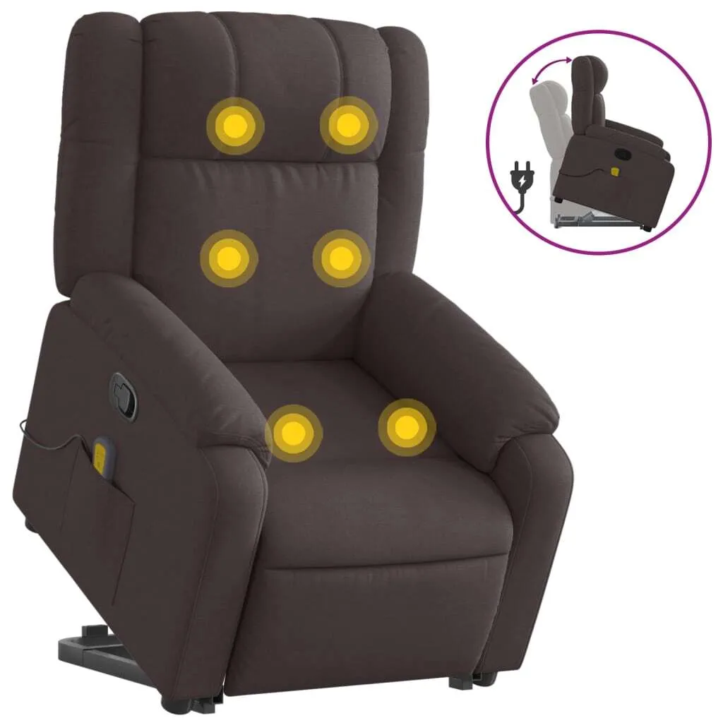 Fauteuil de massage inclinable marron foncé contre le mal de dos