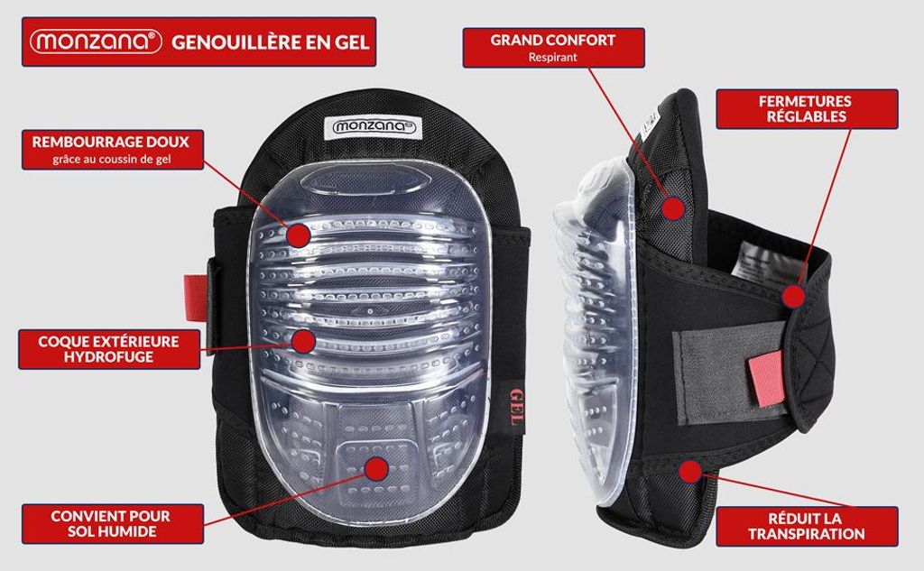 Genouillères de protection rembourrage coussin de gel Image du produit 