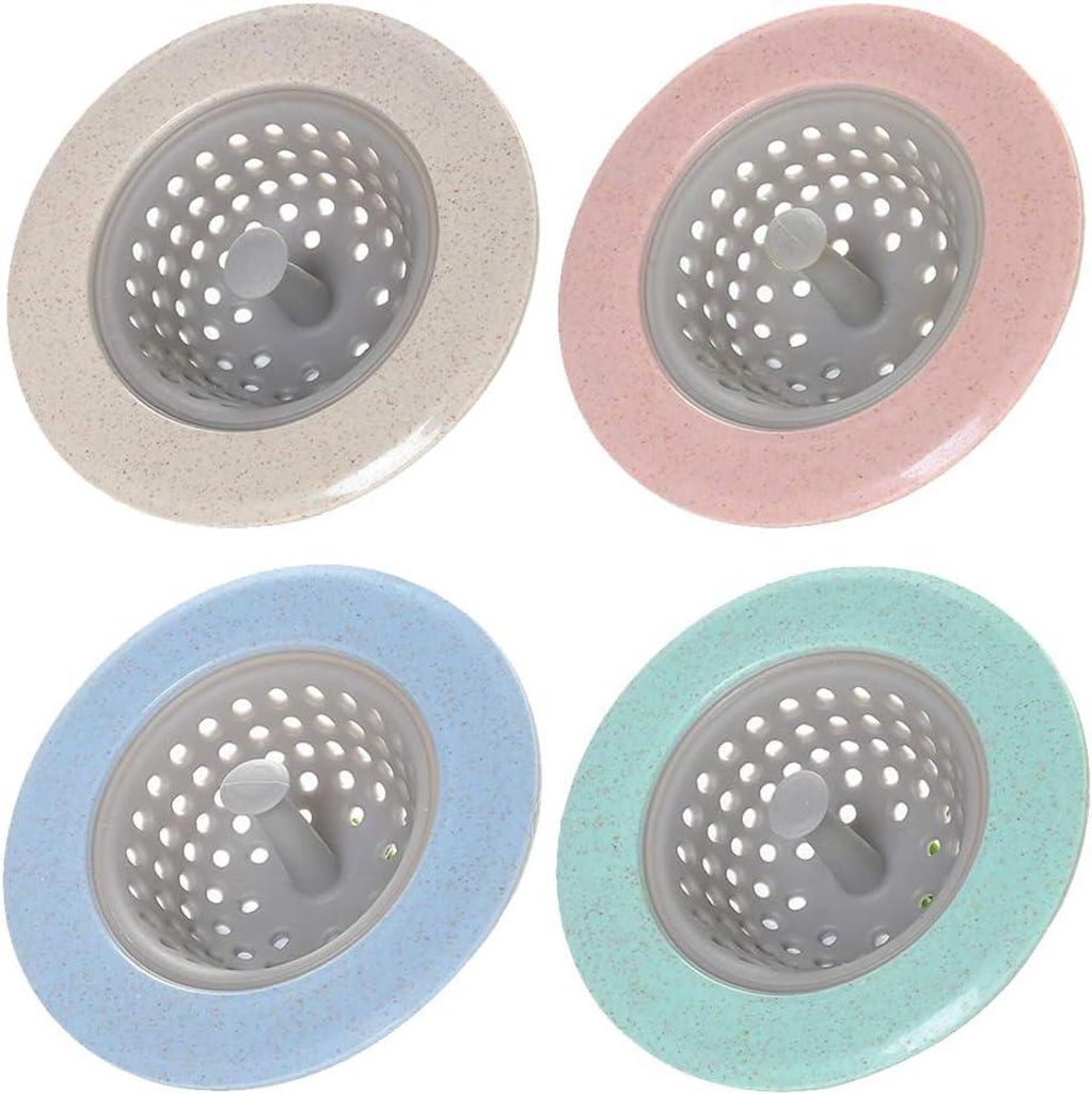 4 Pcs Silicone Drain Filter Silicone Case Drain Cover Hair Catcher Bath Filter Sink Filter Sink Filter Shower Filter(Pink, Green, Blue, Beige)