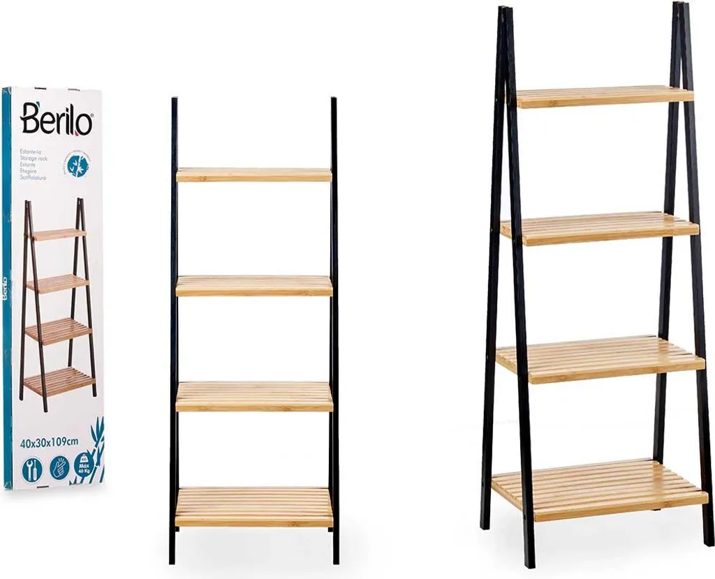 Étagère Gain de Place BAMBOO GLOW Blanche - Solution Rangement Petit Espace - 6