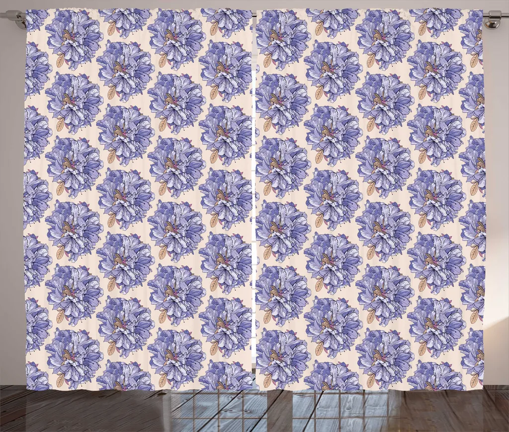 Rideaux opaques pour salon occultants et décoratifs 280 x 225 cm à fleurs