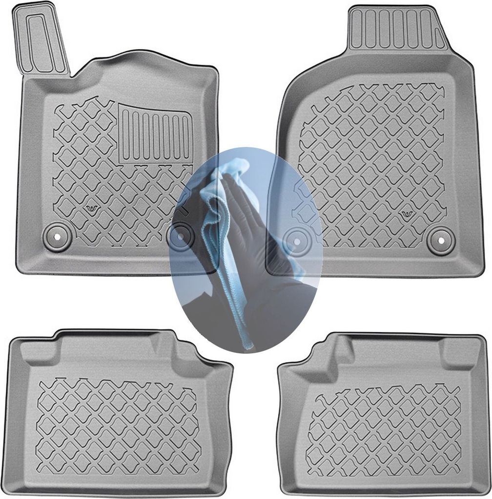 Z522637 TPE-Gummifußmatten kompatibel mit Dodge Durango 3 Facelift Steilheck Geländewagen SUV 5-türer 2021- 7Sitze (1. + 2. Sitzreihe)