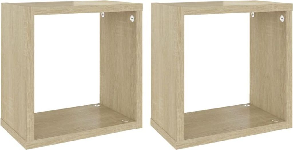 vidaXL Würfelregale 2 Stk. Sonoma-Eiche 26x15x26 cm