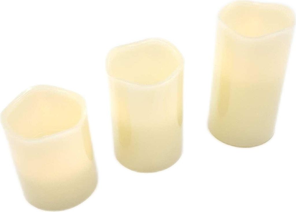 LED Kerzen Set Dekoration Flammenlos Flackernd Elfenbeinfarben D 8 x H 10 cm 12 cm 15 cm