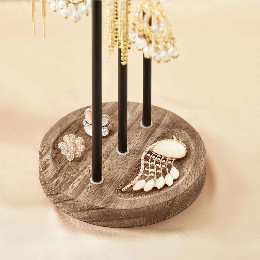 Présentoir bijoux multifonction noir - Support colliers et bracelets - 5