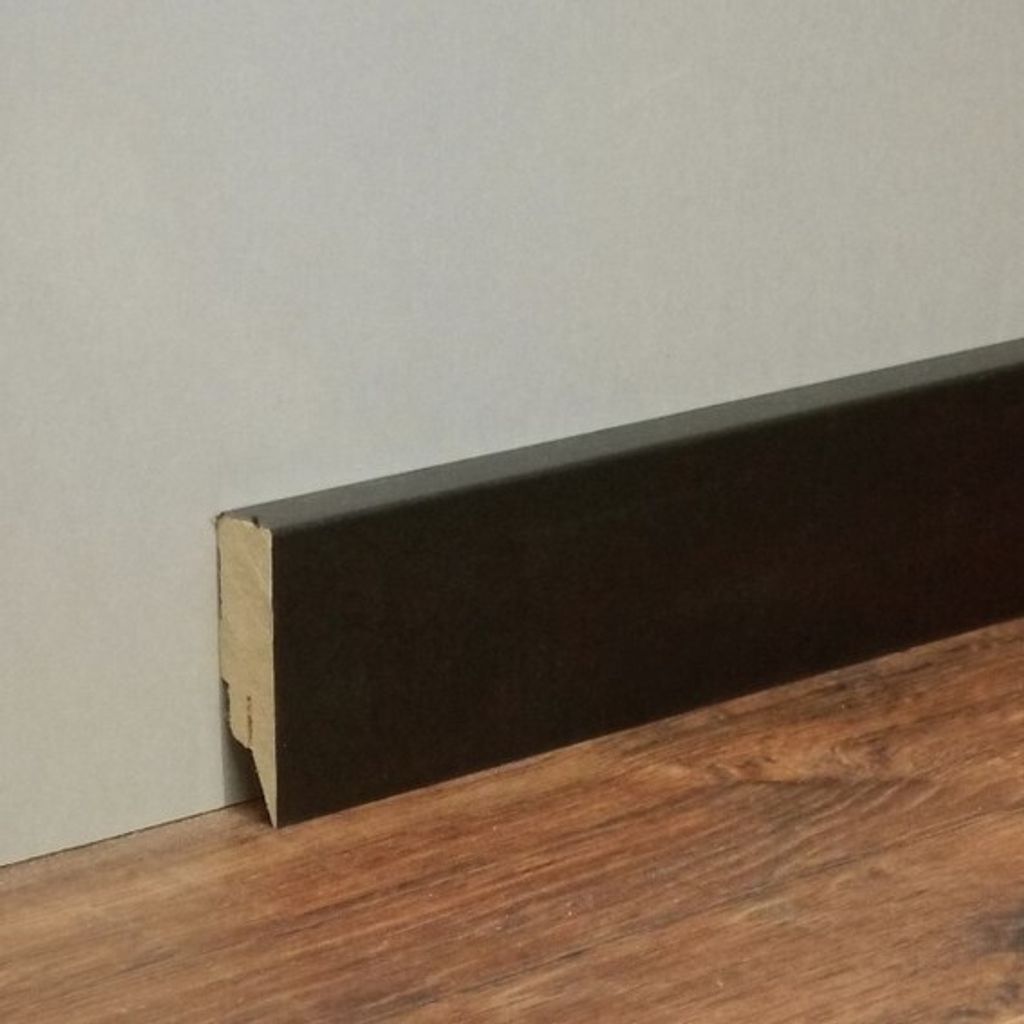 PROVISTON Sockelleiste 16 x 58 x 2500 mm MDF-Kern Fußleiste Schwarz