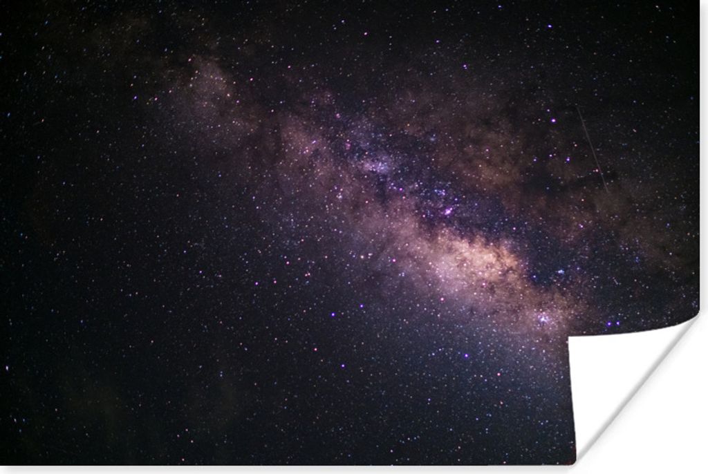 MuchoWow Poster Lila Milchstraße in der Dunkelheit 120x80 cm - Bilder