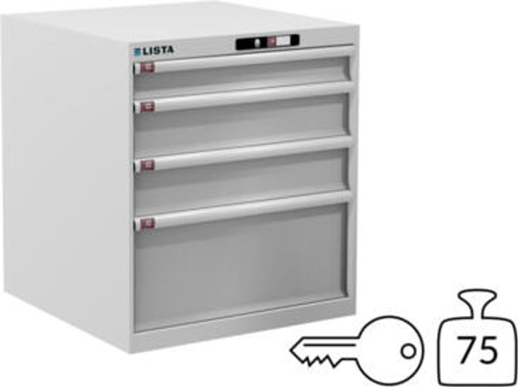 Lista Schubladenschrank - 78.632.110 - 800x717x725 mm (HxBxT) - 4 Schubladen - 75 kg - Key Lock - reinweiß (RAL 9010)