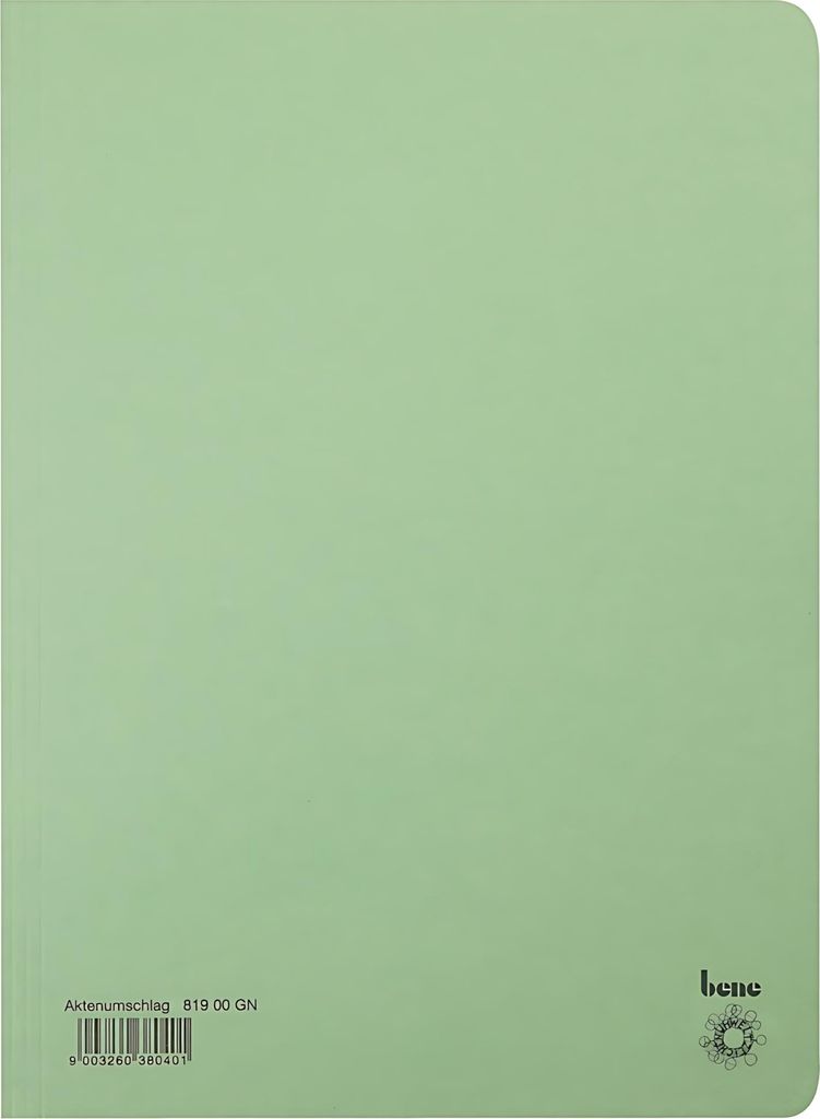Bene Aktenumschlag, DIN A4, 250g/qm, ca. 250 Blatt, grün