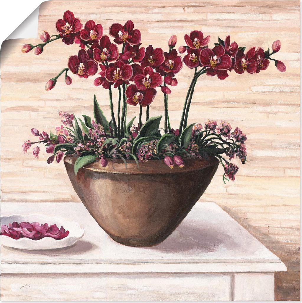 ARTland Poster Orchideen in Bordeaux Größe: 40x40 cm