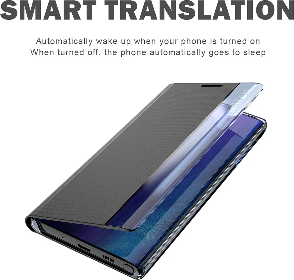 Custodia Samsung S20 Plus Anti-Urto: Pelle Blu Navy con Stand - 4