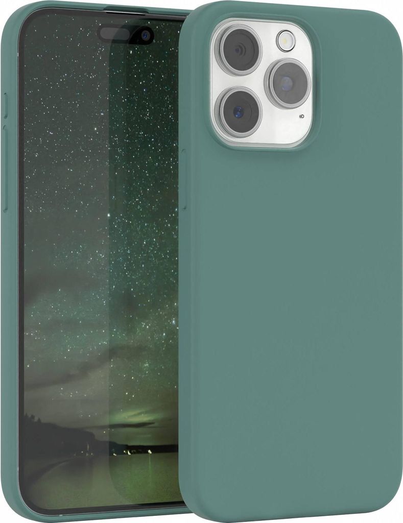 EAZY CASE Silikonhülle für Apple iPhone 15 Pro Max Silikon Backcover Schutz in Grün