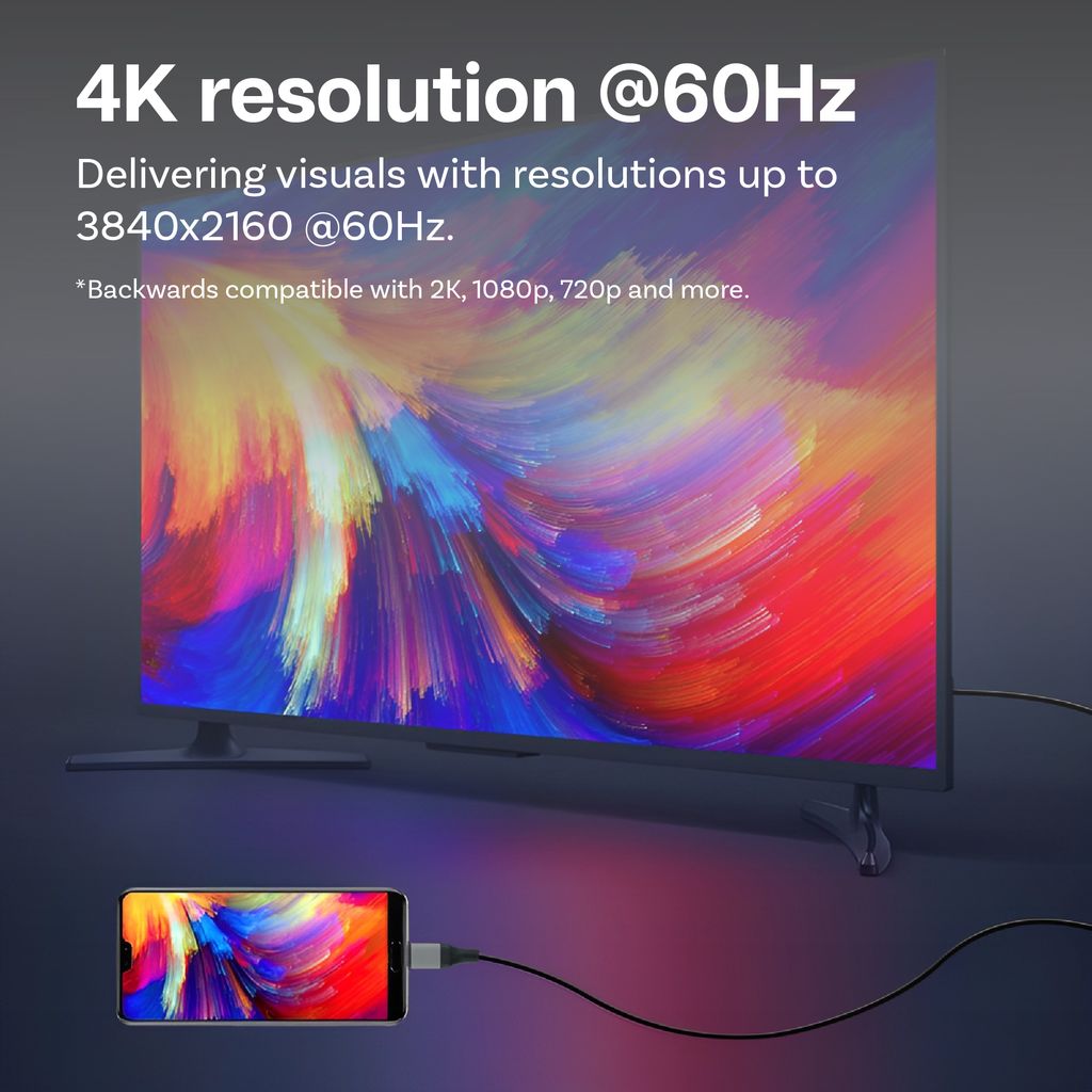 MMOBIEL USB-C zu HDMI Kabel 2 m - 4K@60Hz - Thunderbolt 3 Produktbild 3