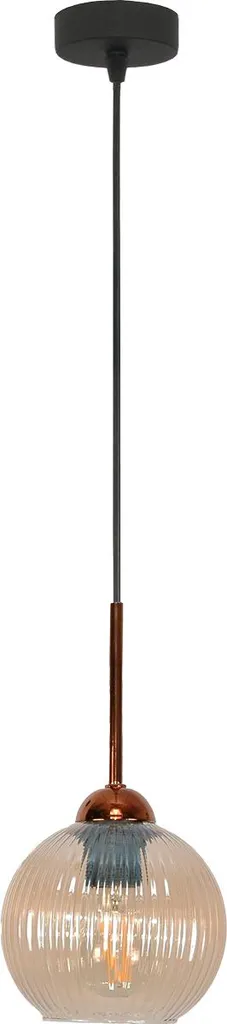 Suspension Design en Verre Ambré et Métal Noir Modèle Vertical 15-045