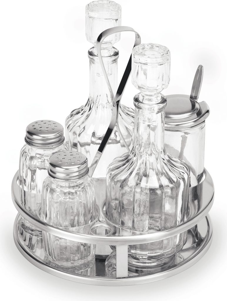 Service vinaigre et huile, pot à moutarde avec cuillère, Image du produit 