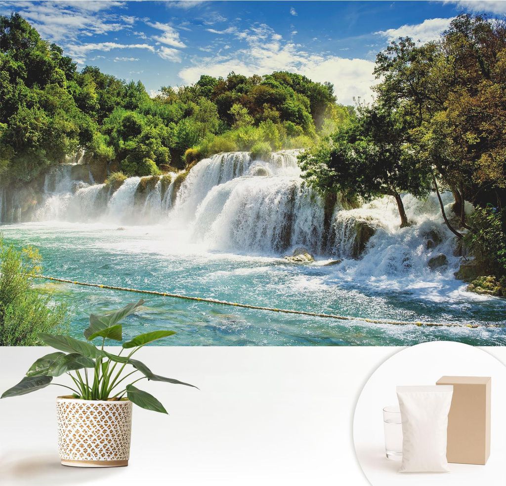 Fototapete - 152x104 cm - Tapete - Wandtapete - Wandbilder - Dekofolie - Tapete Folie - Wand - Dekoration - Wohnzimmer - Ein atemberaubender Wasser...