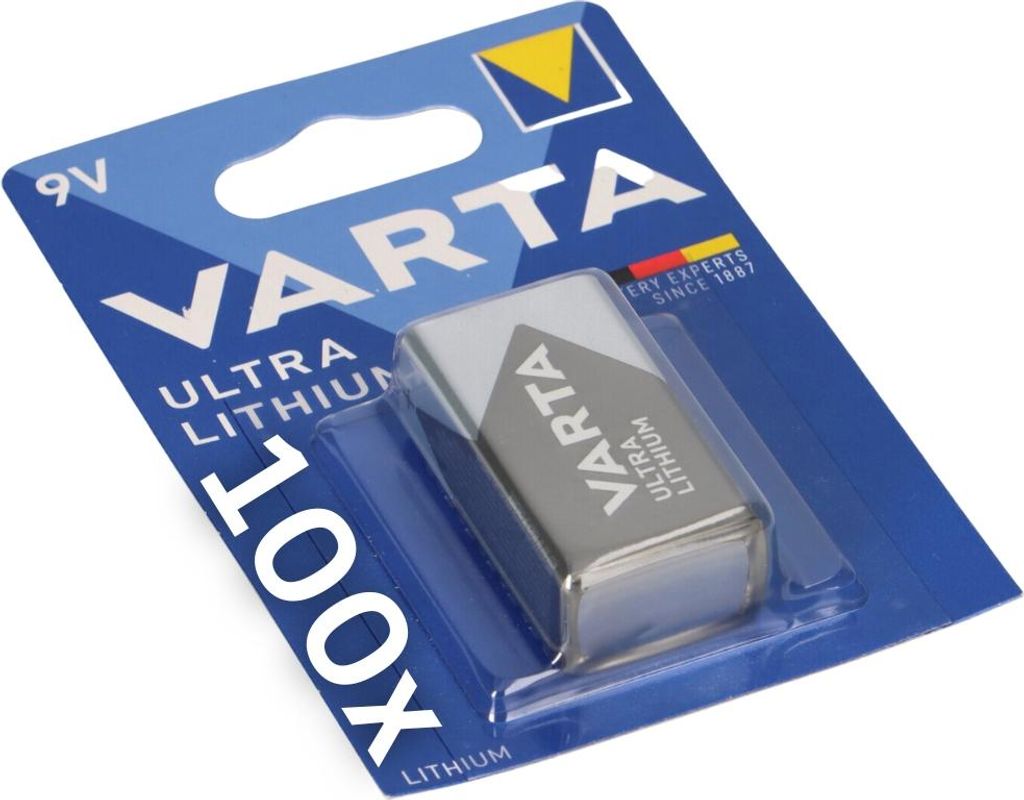 100x 1er Blister Varta Professional Lithium Batterie 9V-Block