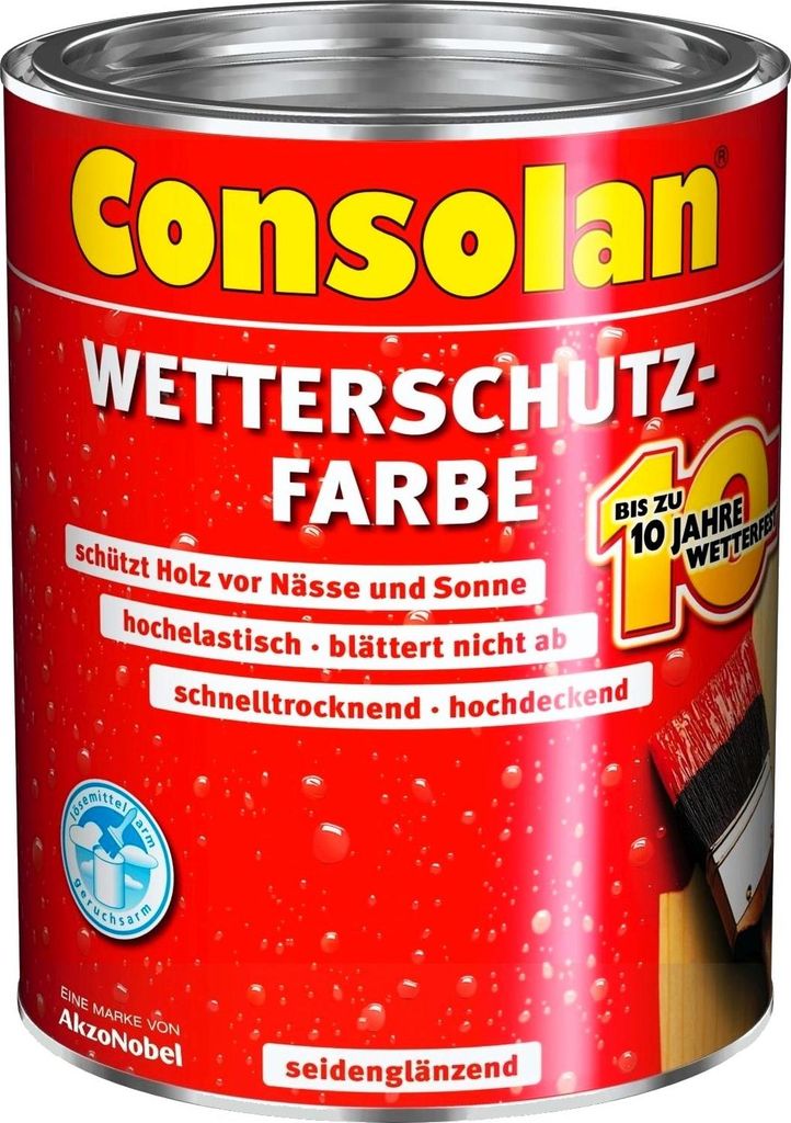 Consolan Wetterschutz-Farbe 0,75 L schwarz Produktbild 