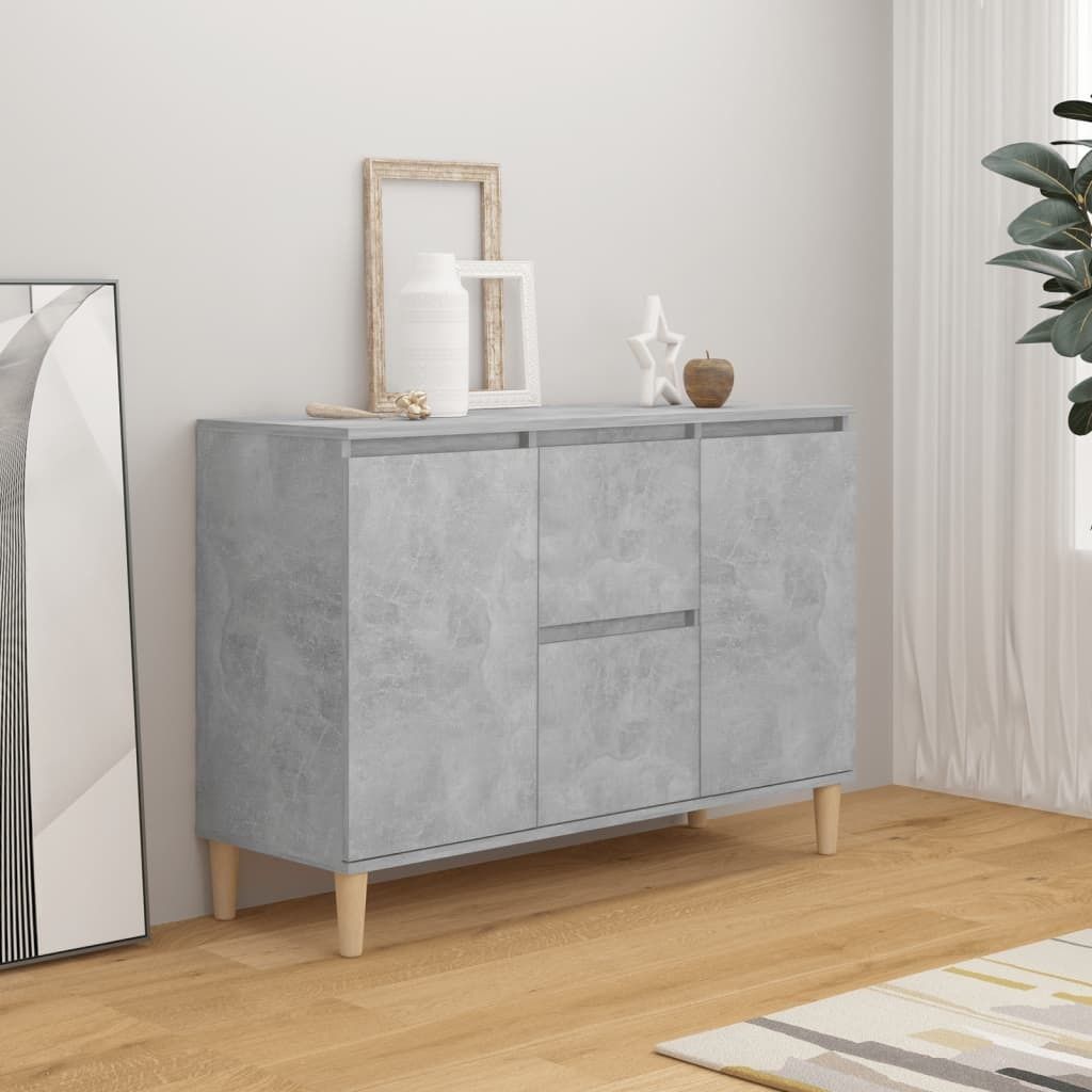 Eleganten-Stil Vitrinenschrank Sideboard Betongrau 103,5x35x70 cm Holzwerkstoff - Kommoden Hommie9046552 1parcel