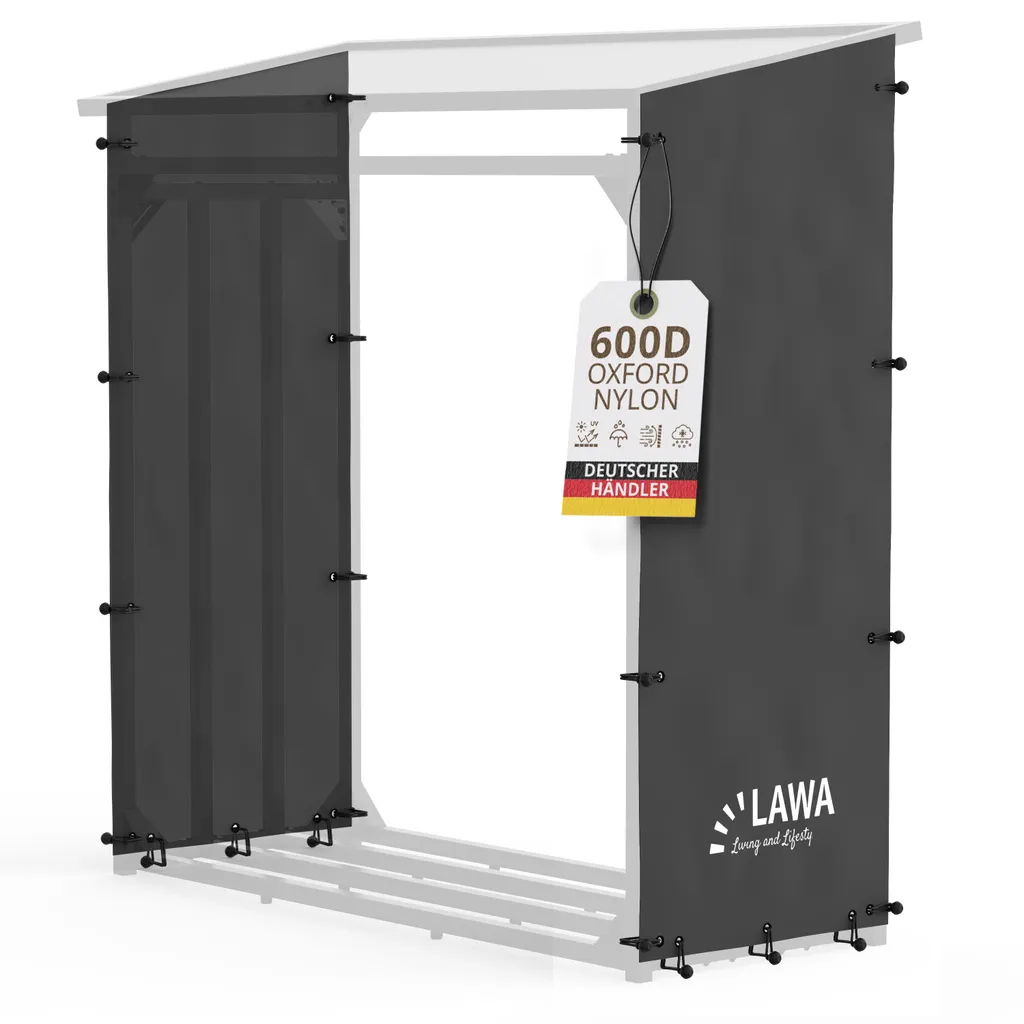 2 Bâches Latérales pour Porte-Bûches LAWA 70cm - Protection Résistante