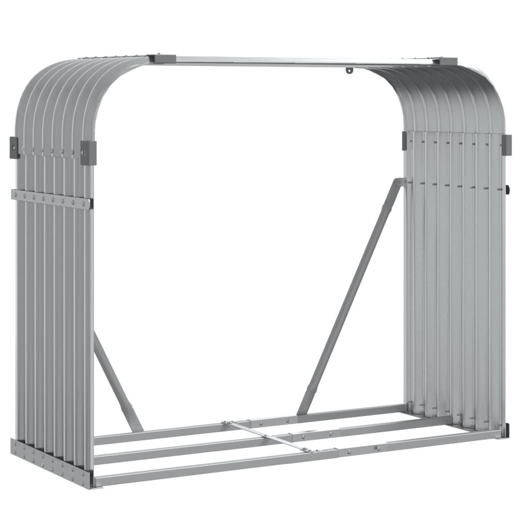 vidaXL Wiata na drewno opałowe jasnoszara 120x45x100 cm Zdjęcie produktu 