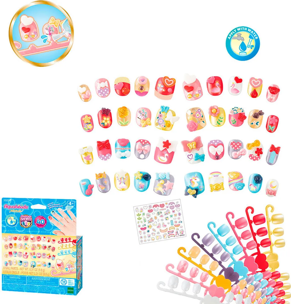 Aquabeads 35059 Kit Unghie per Bambine: Gioco Creativo Senza Colla - 10